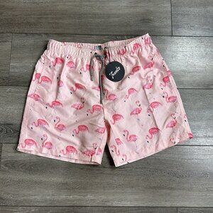 Franks Australia Shorts Size L Flamingos Broadbeach Swim Trunks Pink White